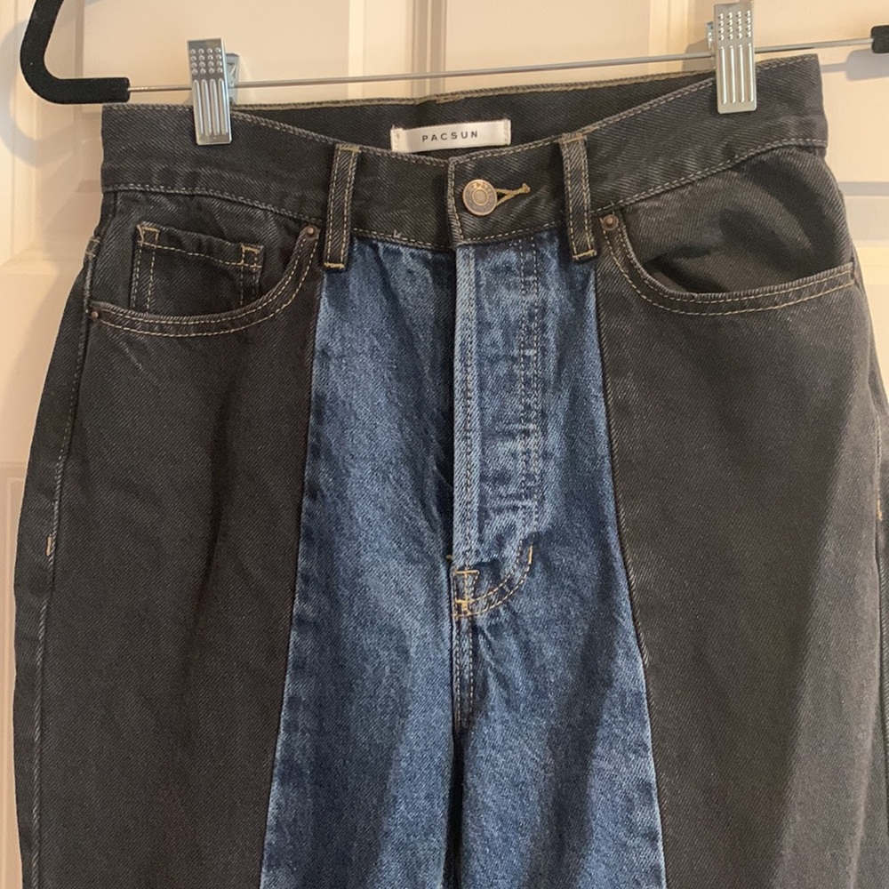 Pacsun Ultra High Rise Black Blue Denim Jeans -- 25 - Picture 3 of 12